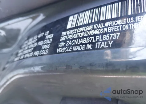 2020 Jeep Renegade Latitude Fwd z USA, uszkodzony, nr VIN ZACNJABB7LPL85737